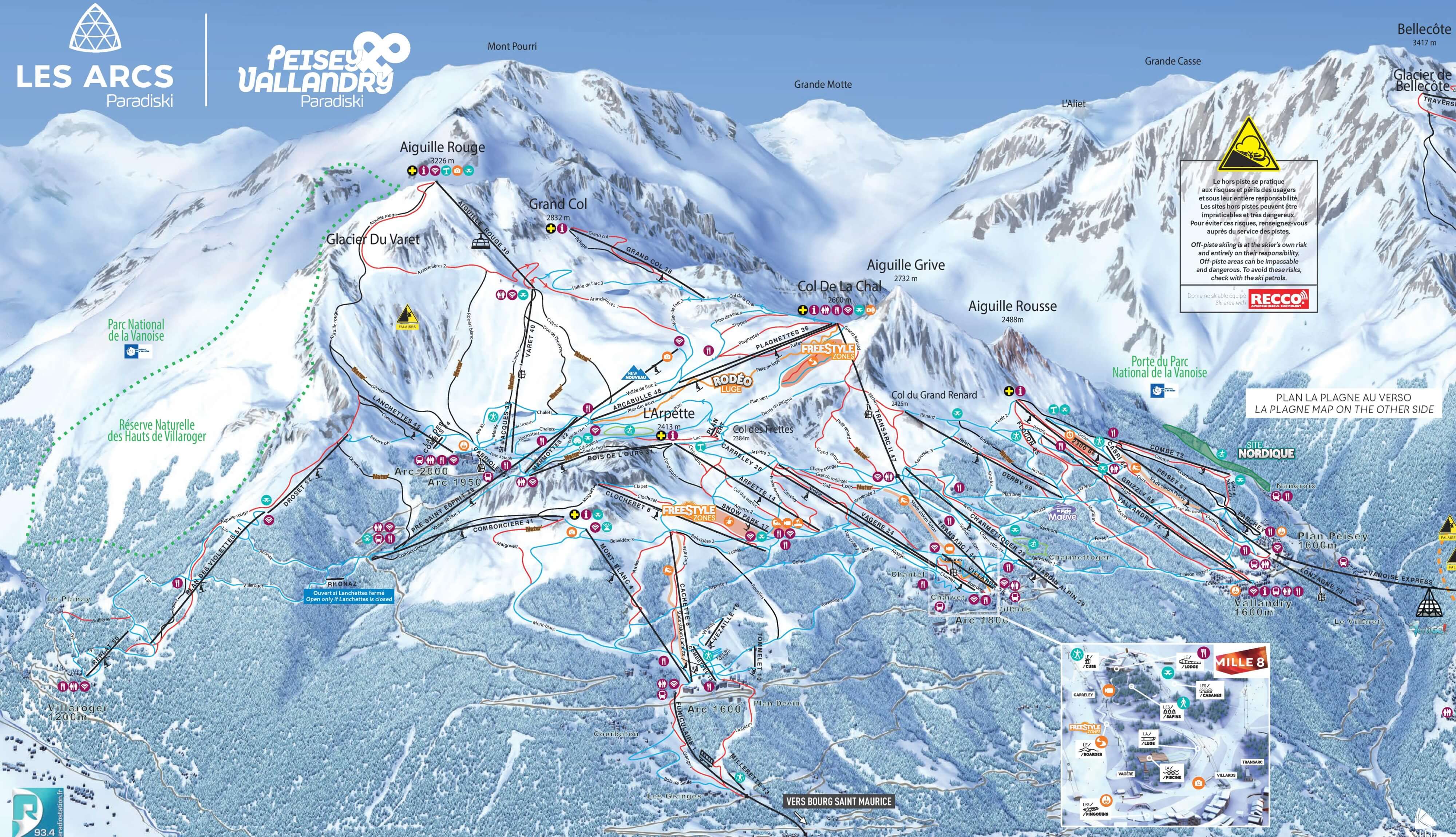 Station De Ski Peisey Plan Des Pistes LALECU