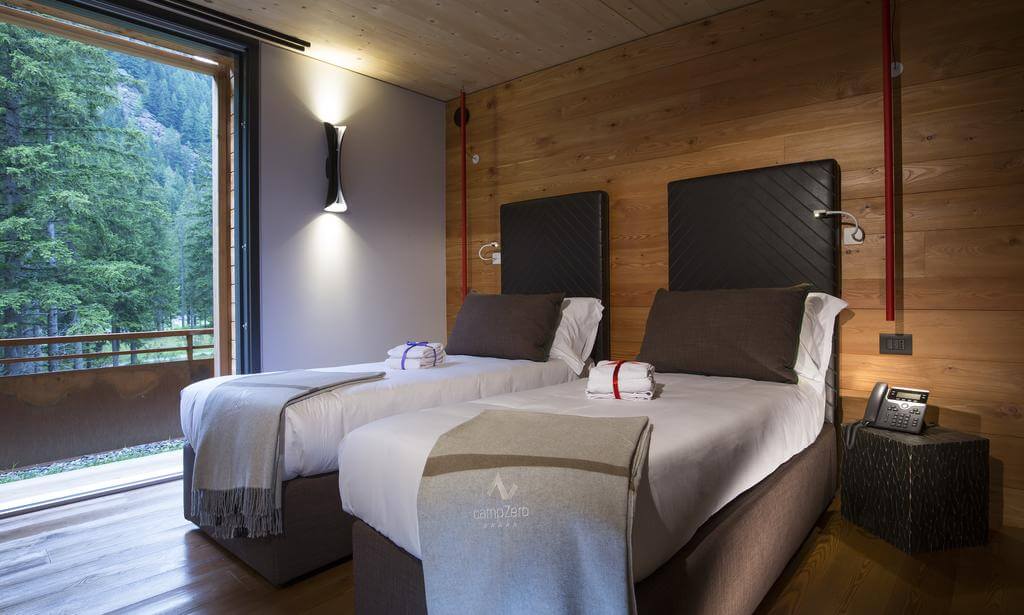 Camp-zero-Champoluc-Mezzanine double bed