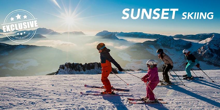 le-grand-bornand-sunset skiing