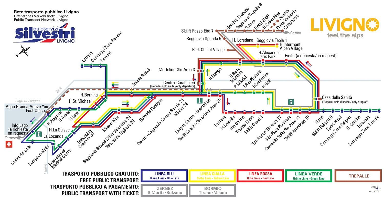 Livigno bus map timetable routes