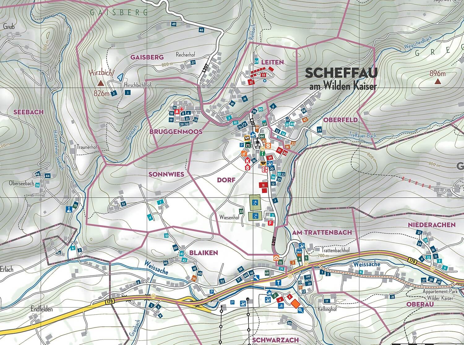 scheffau-village-map